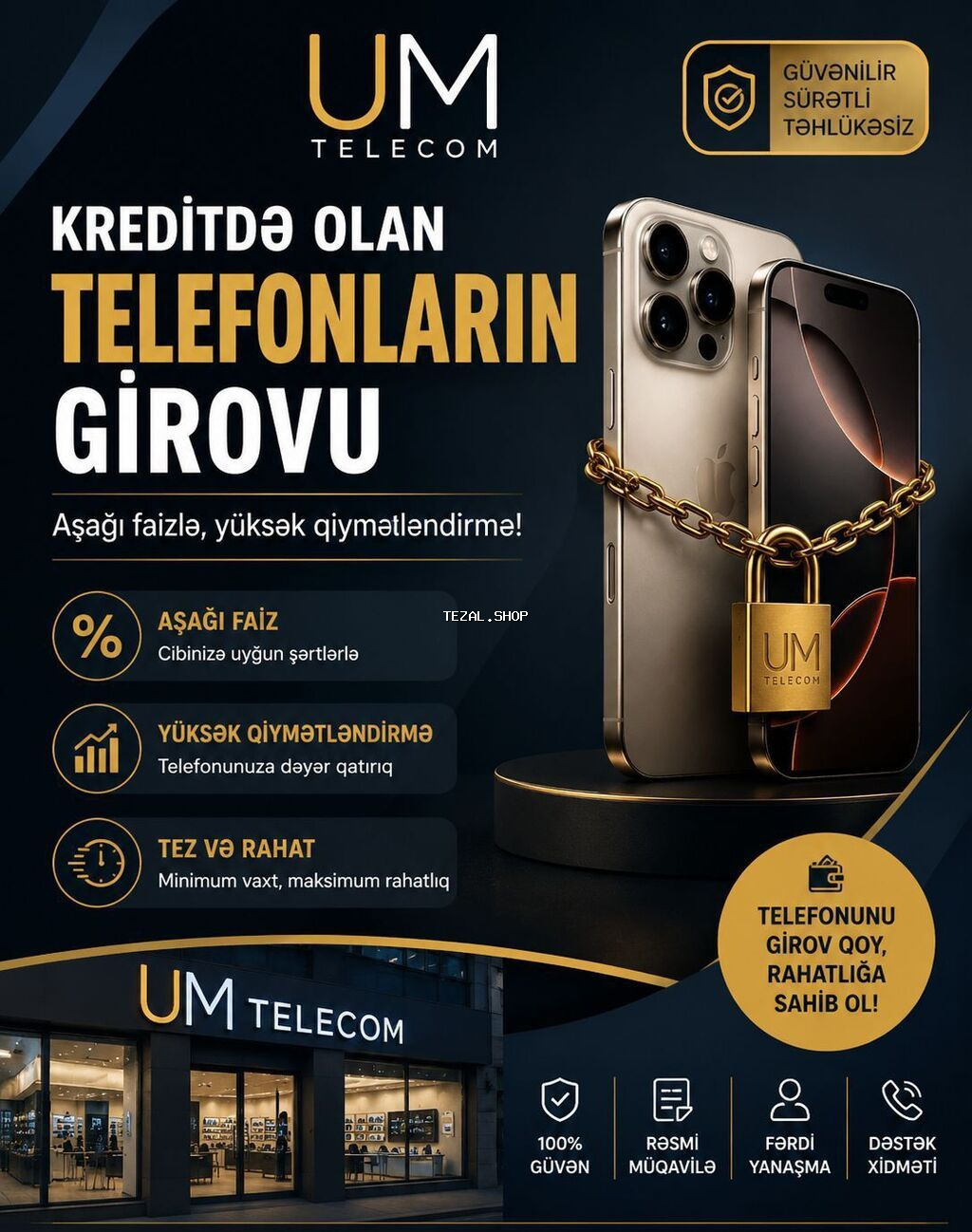 Kreditde olan telefonların girov qebulu və alışları