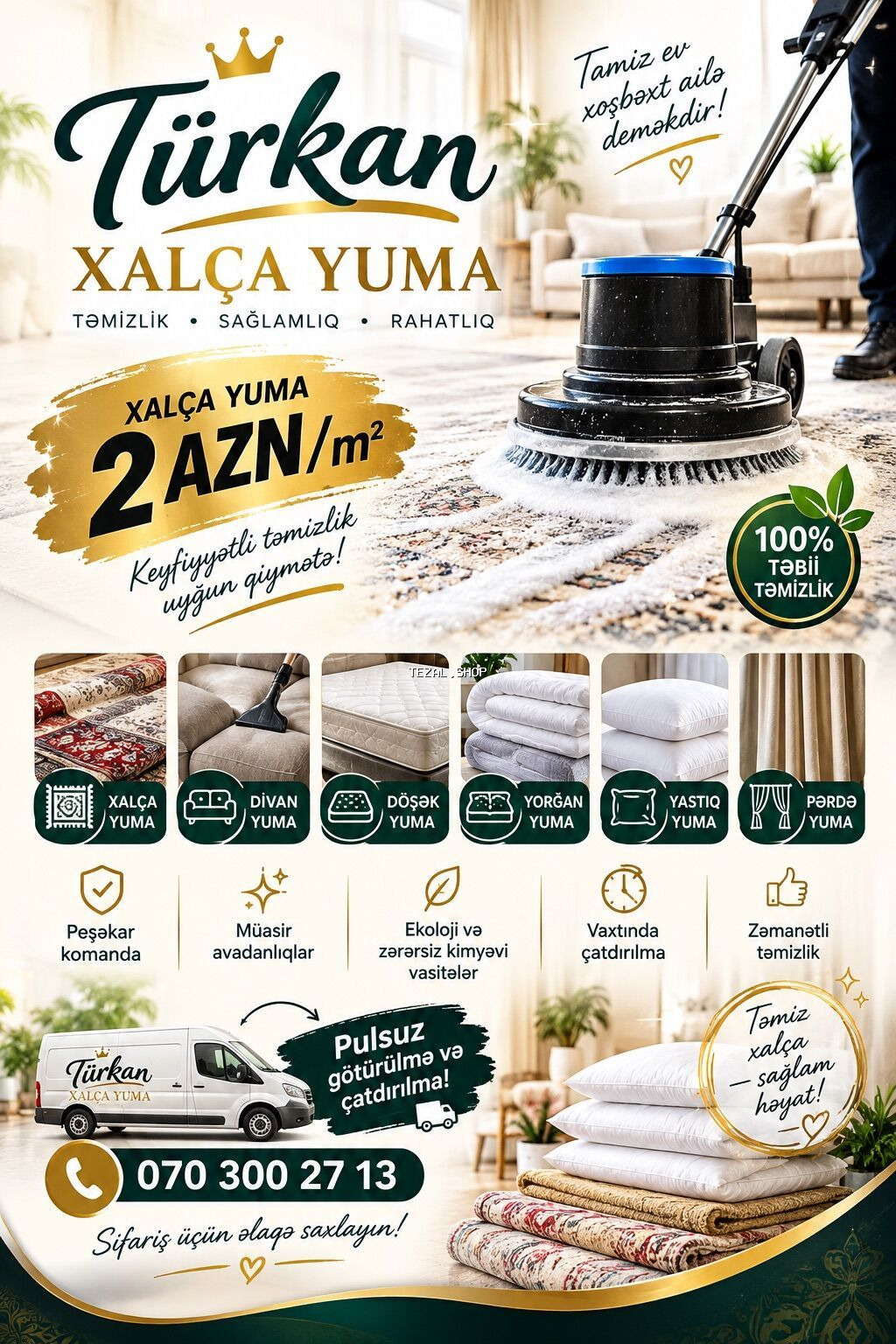 Xalçaların yuyulması | Xalçalar Pulsuz çatdırılma