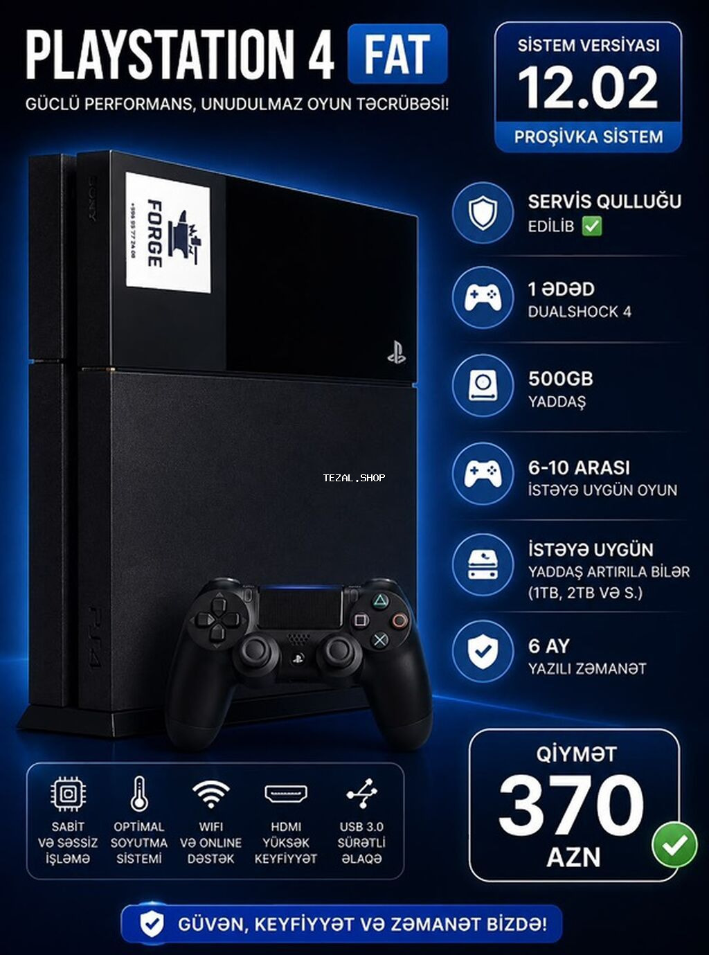 Playstation 4 Fat 10.70 Prosivka Sistem Blomp açılmayıb✅ 1əd - şəkil 2