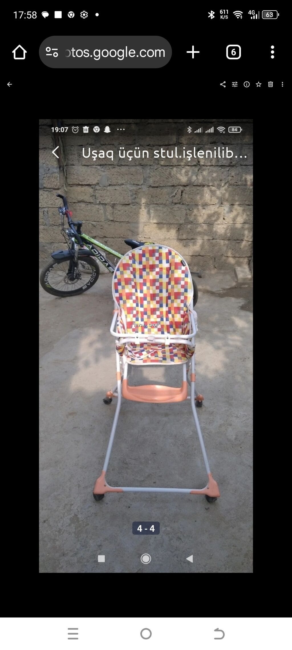 Uşaq üçün yemək stulu.işlenilib,ama əla vəziyyətdədir