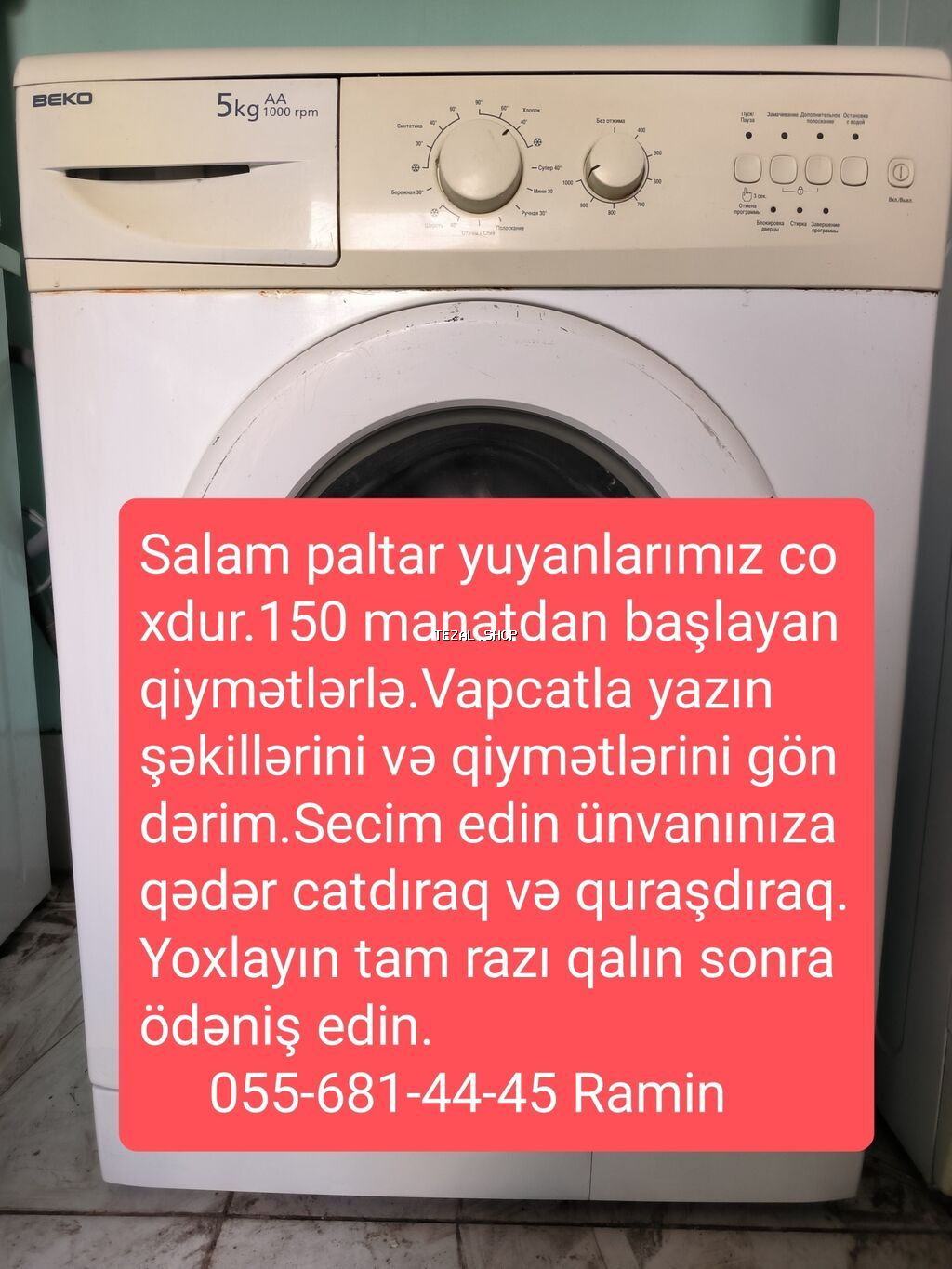 Paltaryuyan maşın Beko, 6 kq, İşlənmiş, Avtomat, Qurutma var, Pulsuz çatdırılma - şəkil 2