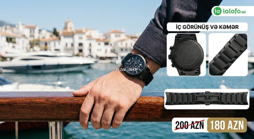 Yeni, Qol saatı, Emporio Armani, rəng - Qara - şəkil 3