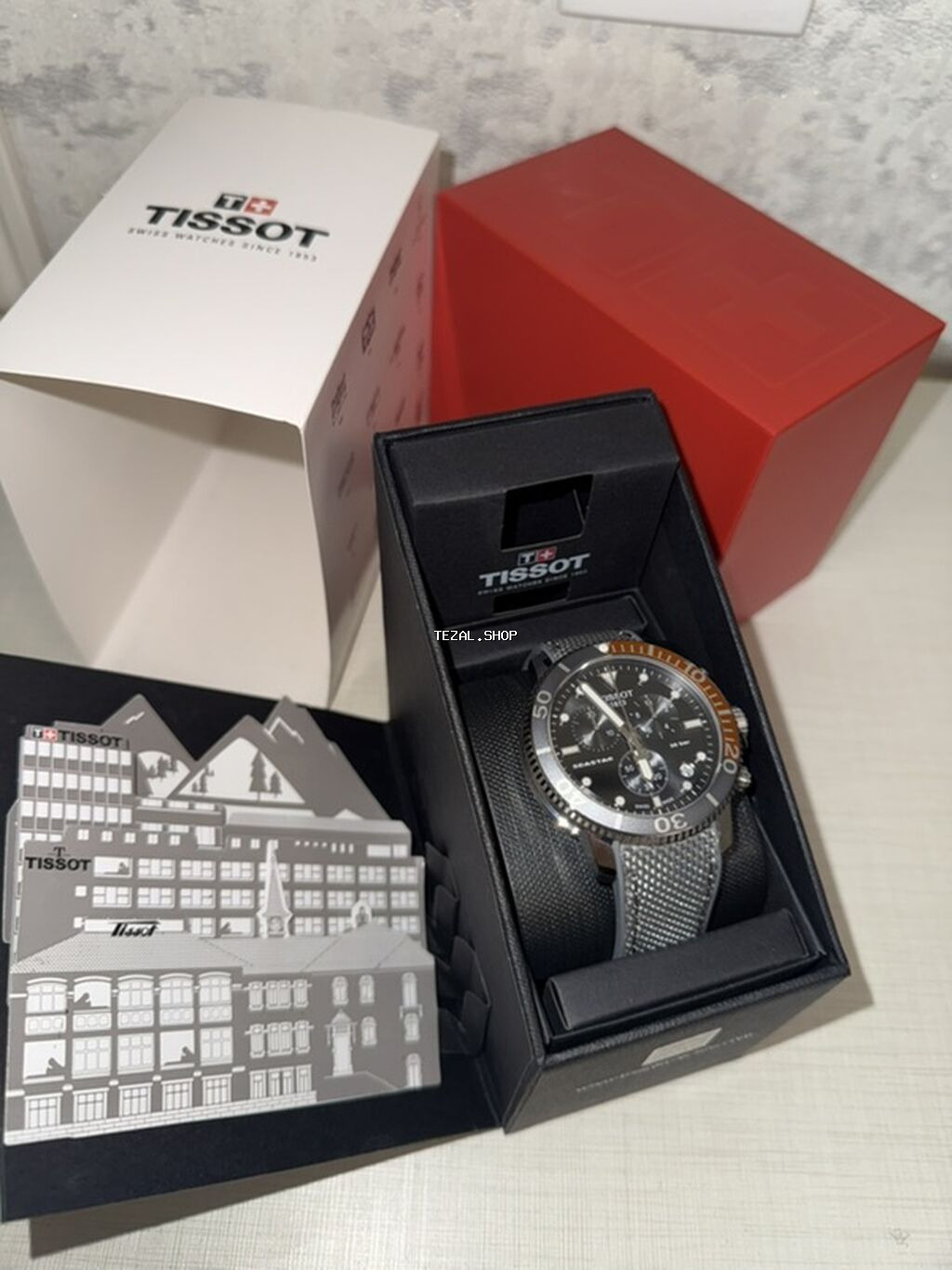 Tissot Seastar 1000 Chronograph – orijinal qutusu və brend kitabçası