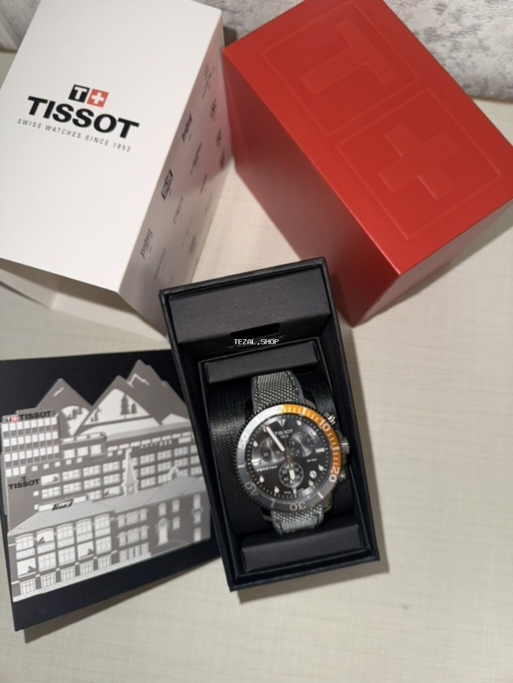 Tissot Seastar 1000 Chronograph – orijinal qutusu və brend kitabçası - şəkil 2