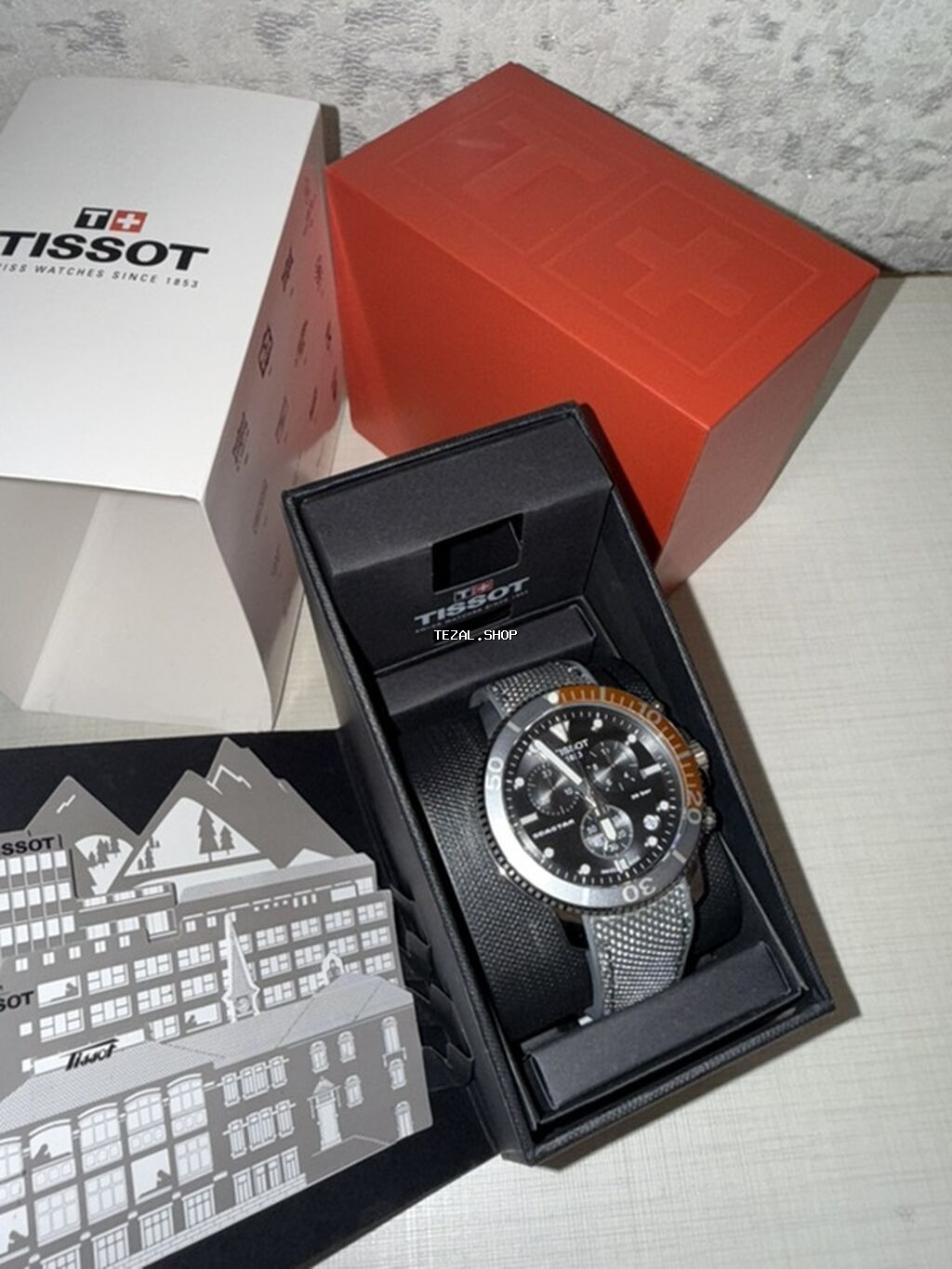 Tissot Seastar 1000 Chronograph – orijinal qutusu və brend kitabçası - şəkil 3