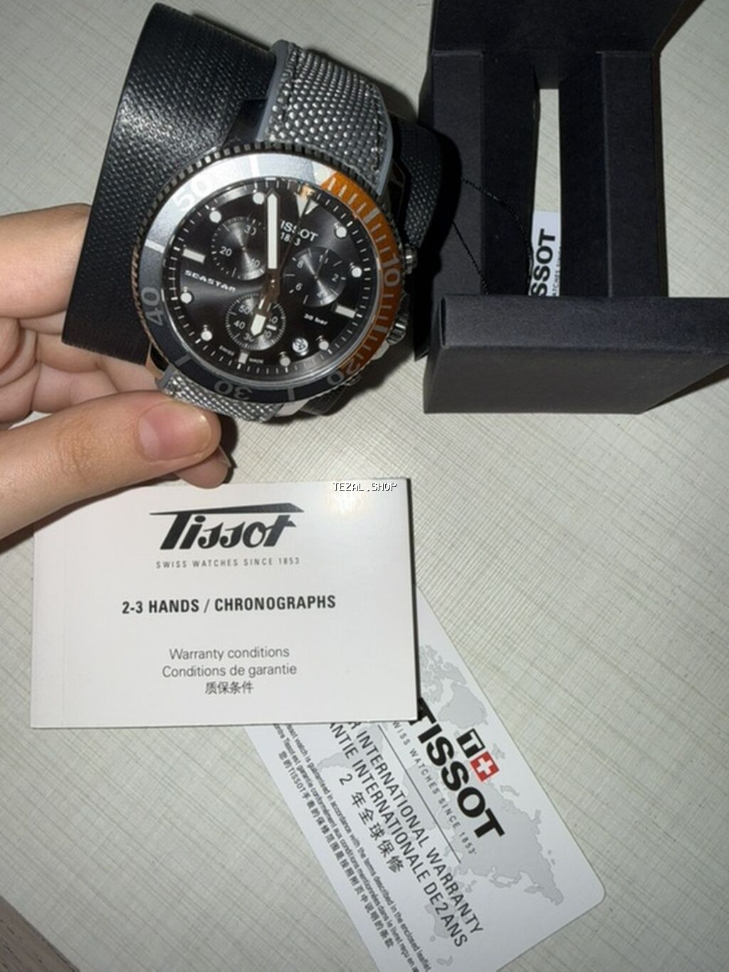 Tissot Seastar 1000 Chronograph – orijinal qutusu və brend kitabçası - şəkil 5