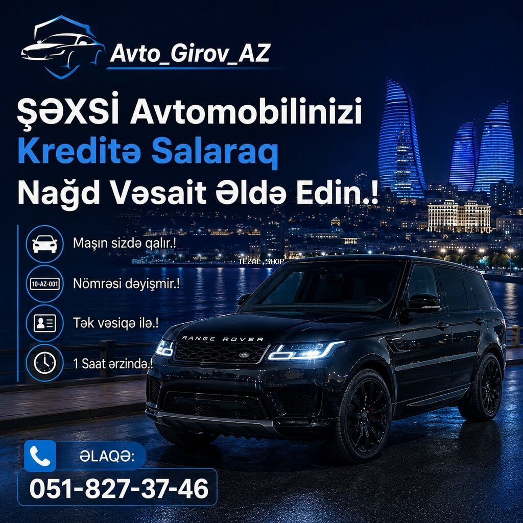 Kredit məbləği minimum 1500,maksimum li̇mi̇tsi̇z! Zəng edə və ya