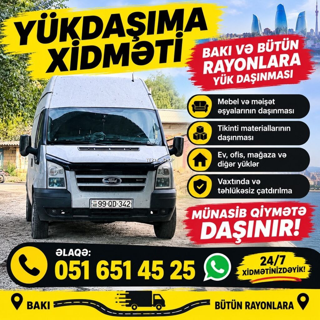 Yükdaşıma Xidməti Bakı və bütün rayonlara yükdaşıma. Xidmət sahələri