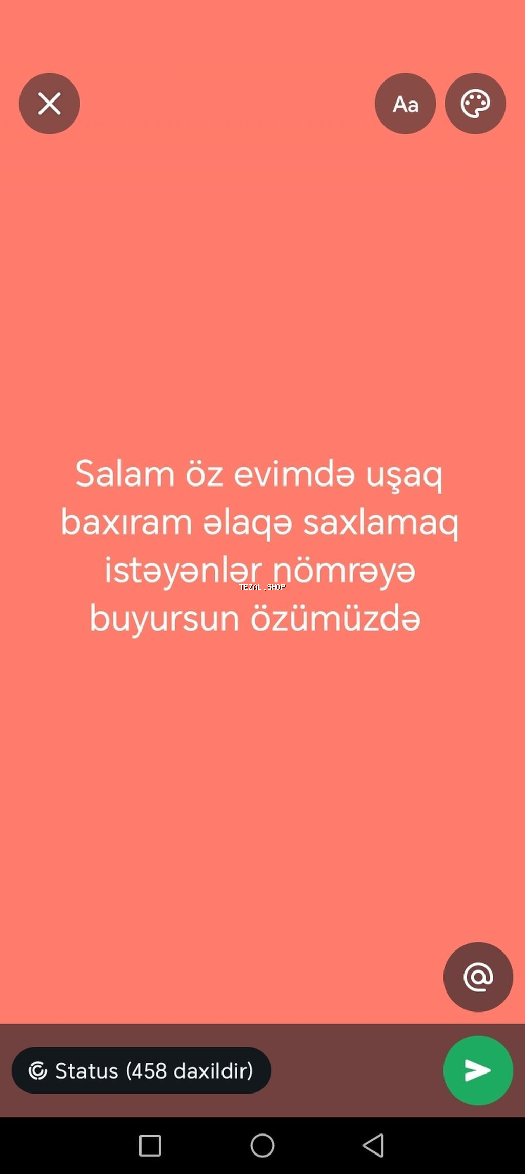 Uşaq baxımı xidməti – ev şəraitində - Öz evimdə fərdi qayğı ilə uşaq