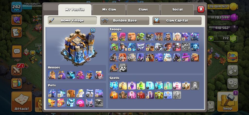 Clash of clans hesabı.242 səviyyə.Hal hazırda oynanılan - şəkil 3