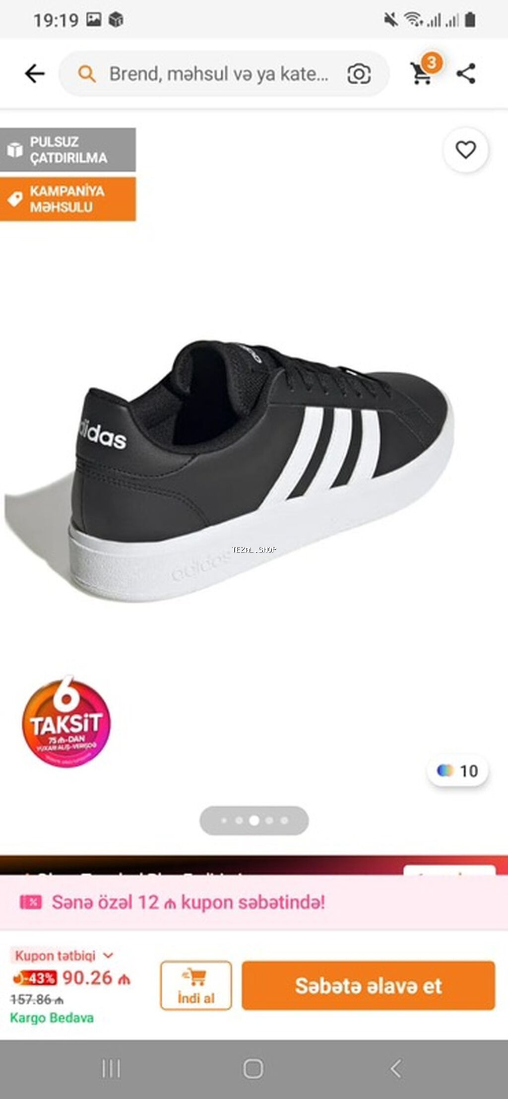 Sehv ölçu gelib deye satilir.Geyinilmeyib Yenidir.Orginal Adidas 42 - şəkil 2