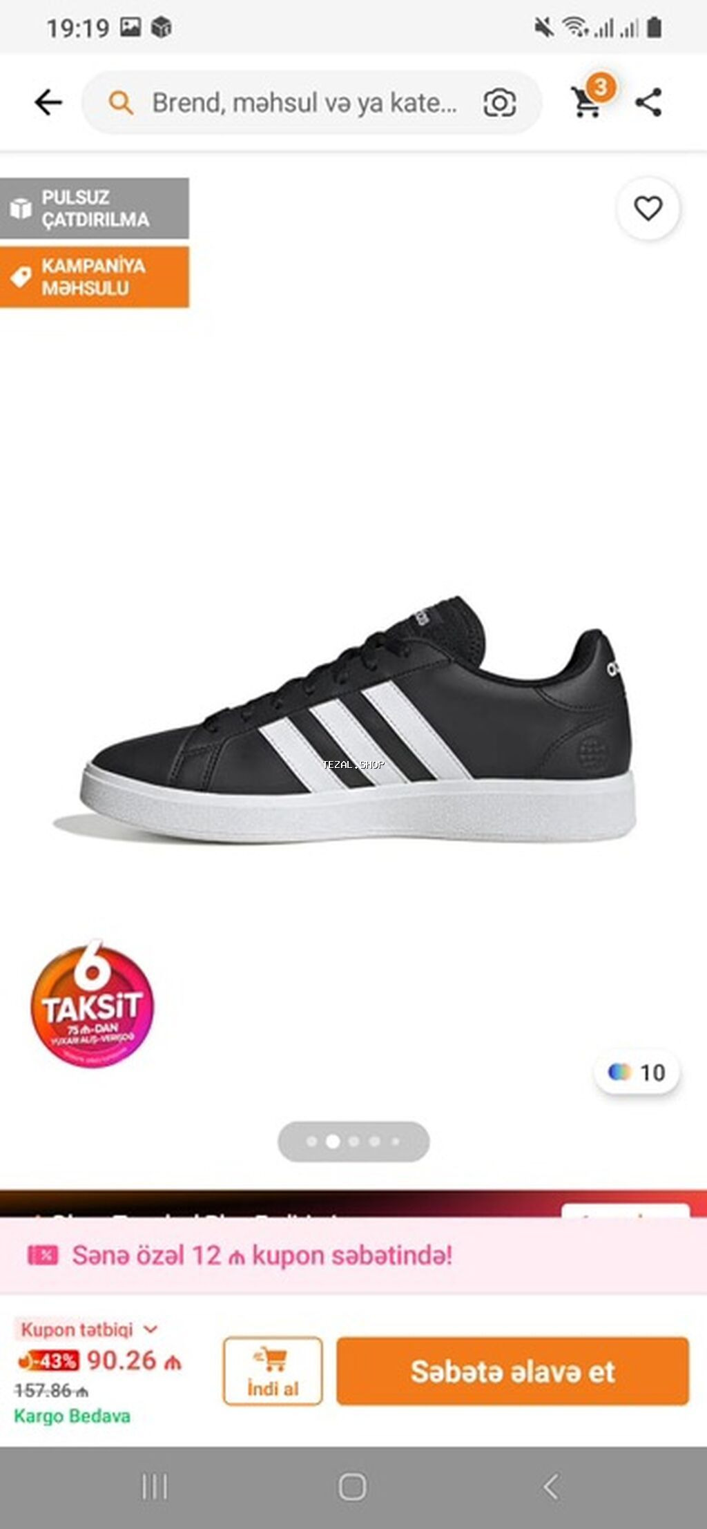 Sehv ölçu gelib deye satilir.Geyinilmeyib Yenidir.Orginal Adidas 42 - şəkil 3