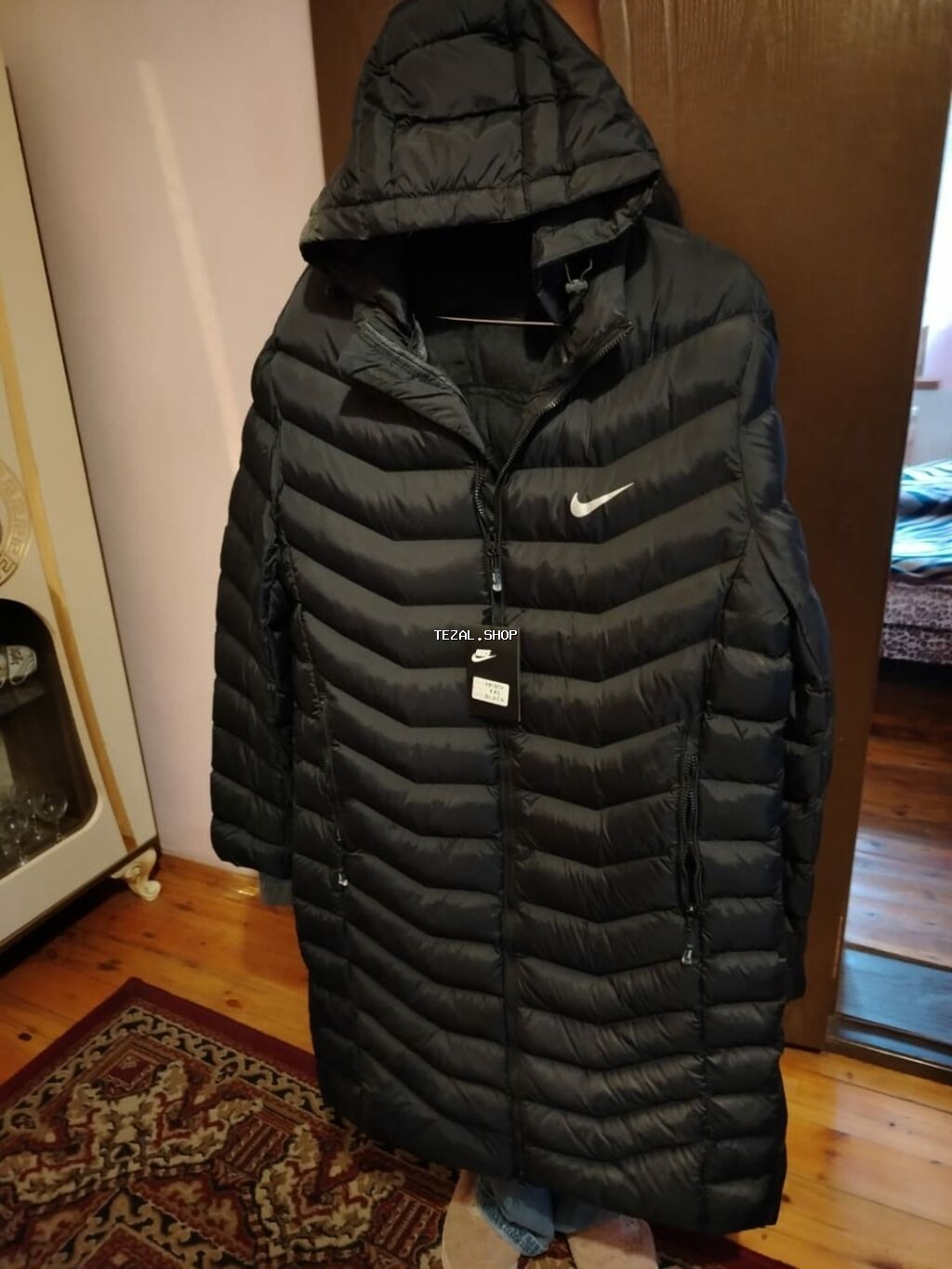 Bəylər üçün Nike uzun şişmə qış plaşı - Rəng: qara - Model