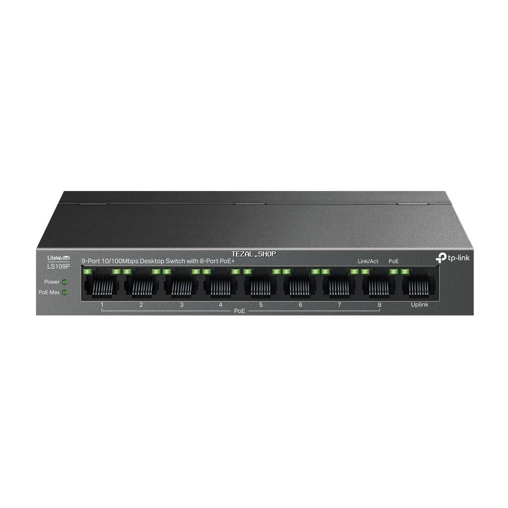 TP-Link 9-port PoE+ Switch LS109P Salam ✅️Parametrləri: -63 W PoE - şəkil 3