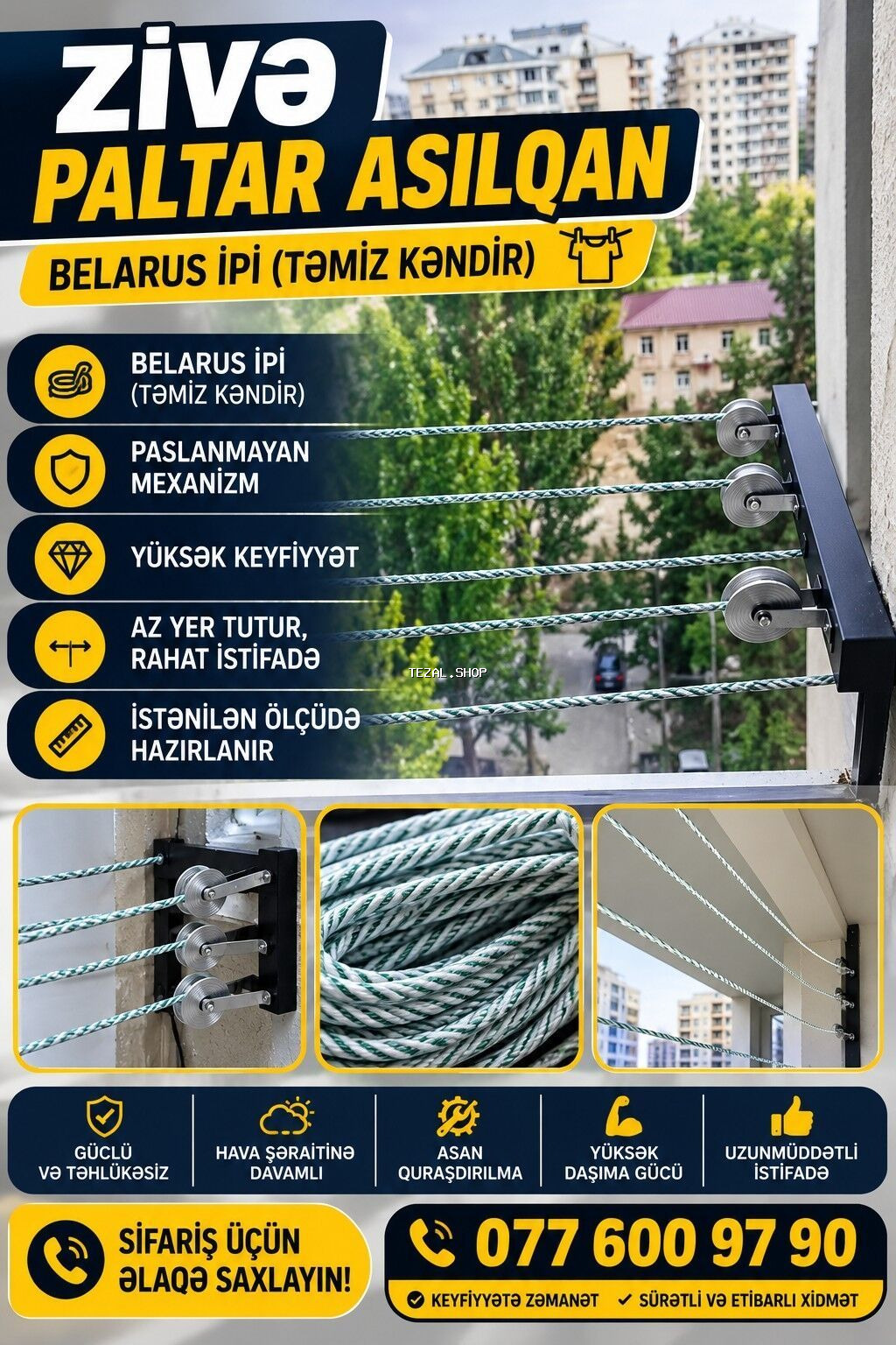 Paltar asmaqa yer tapmirsiz??? Buyurun bizə zəng vurun gələk