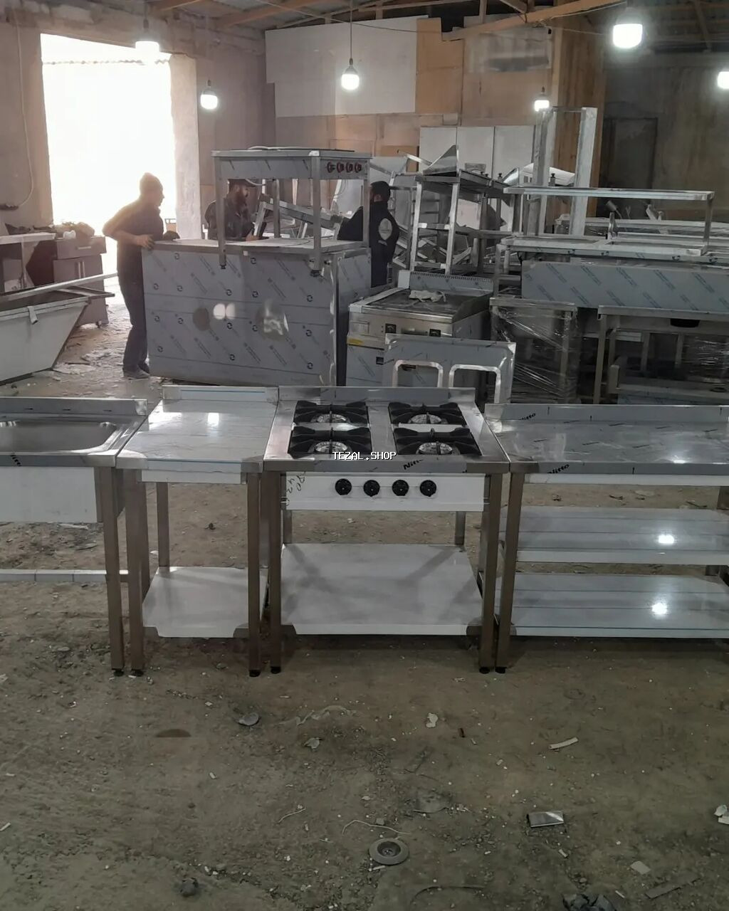 Resdoran kafe ücün paslamaz stelaj herölcüde hazrlaması - şəkil 2