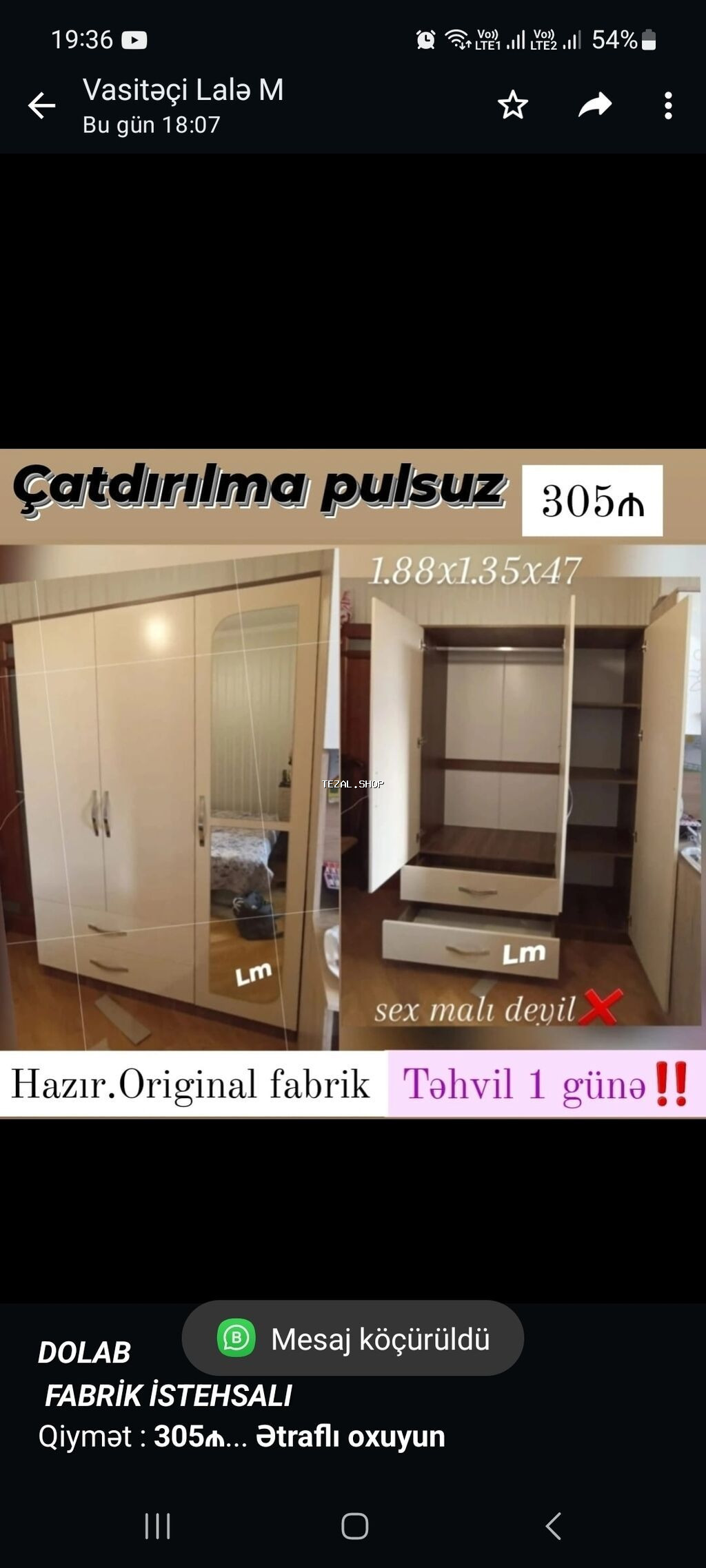 *_dolab_* _*fabri̇k i̇stehsali*_ qiymət : *305₼* ölçü