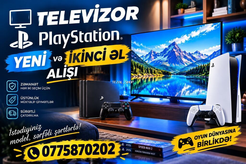 Televizor və PlayStation alış xidməti – yeni və ikinci əl modellər